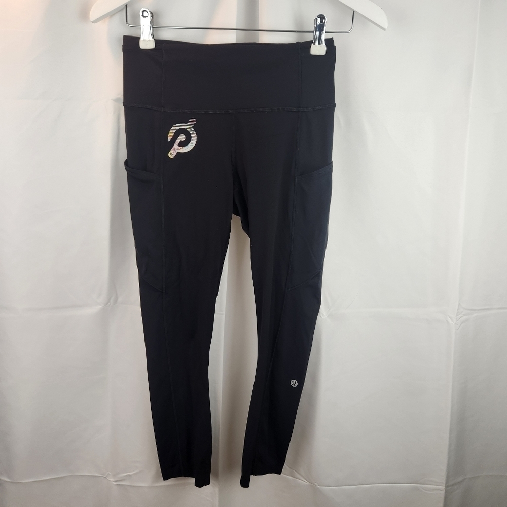 Lululemon Fast and Free High-Rise Crop II 23" Non-Reflective Black size 6 in EUC